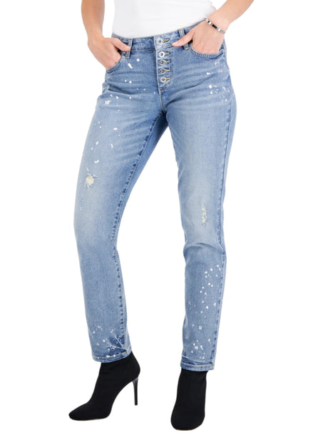 Image for Women's Paint Splatter Jeans,Blue