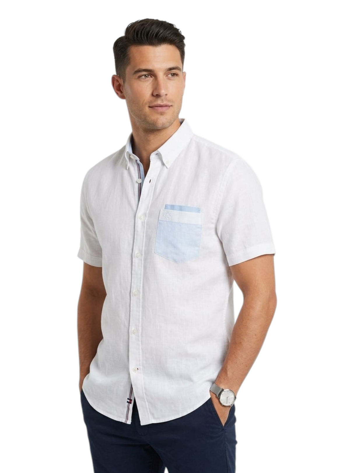 Image for Men's Knitted Dress Shirt,Off White