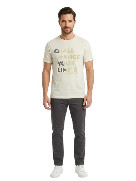 Image for Men's Printed Top,Light Beige