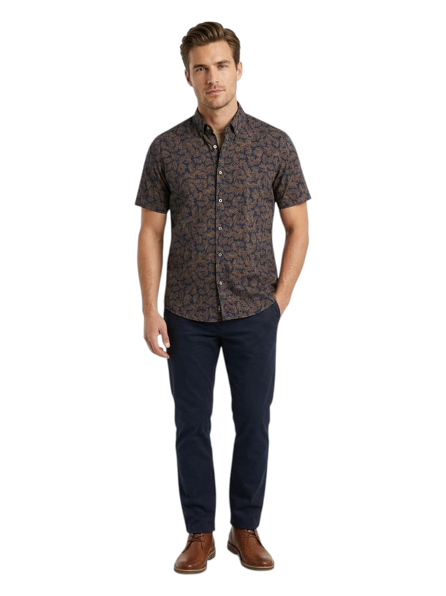 Image for Men's Printed Dress Shirt,Navy