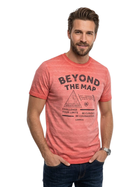Image for Men's Printed Top,Coral