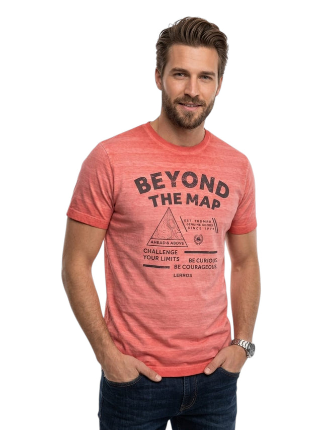 Image for Men's Printed Top,Coral