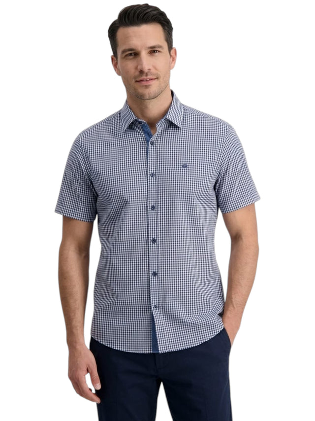 Image for Men's Plaid Dress Shirt,Navy