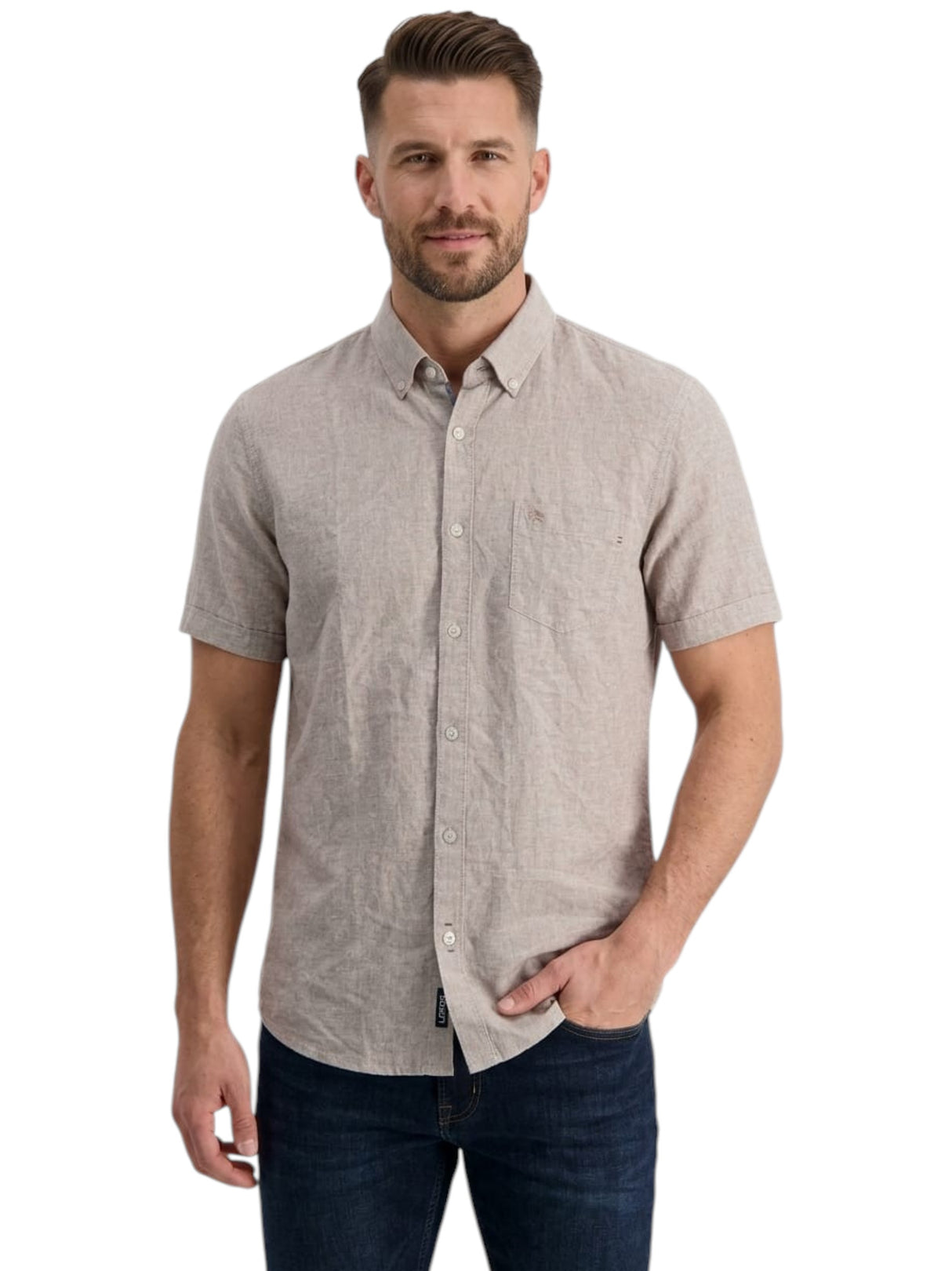 Image for Men's Heather Dress Shirt,Light Brown