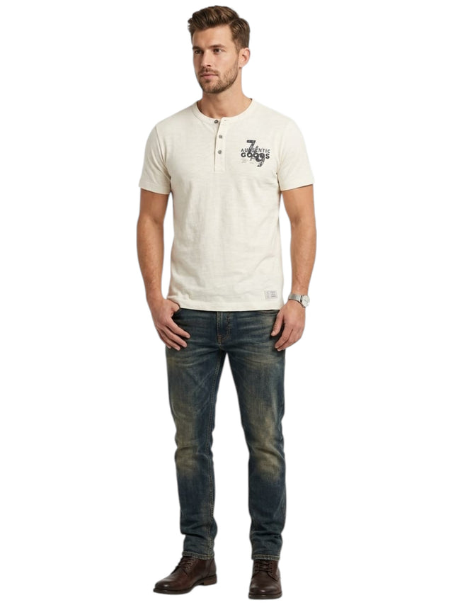 Image for Men's Printed Top,Off White