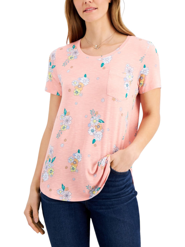 Image for Women's Floral Printed Top,Peach