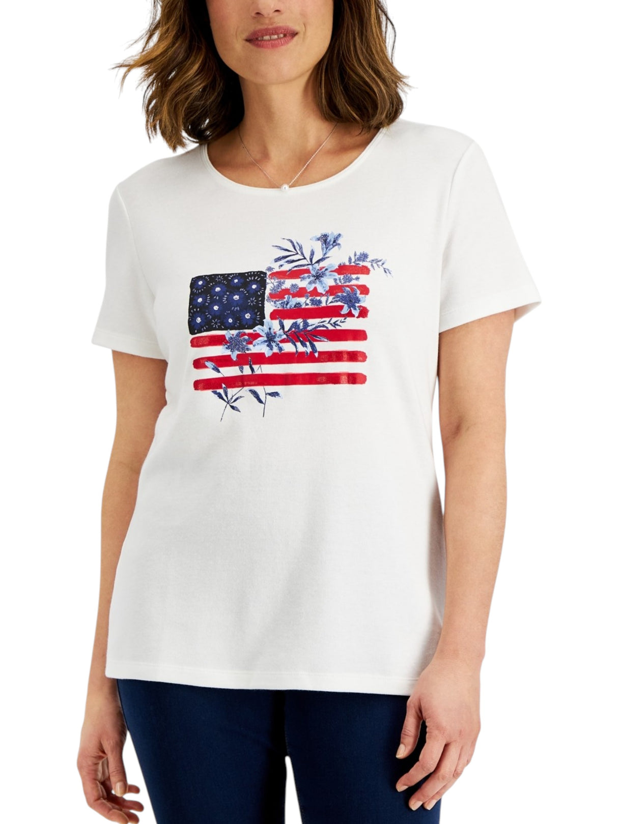 Image for Women's Printed Top,White