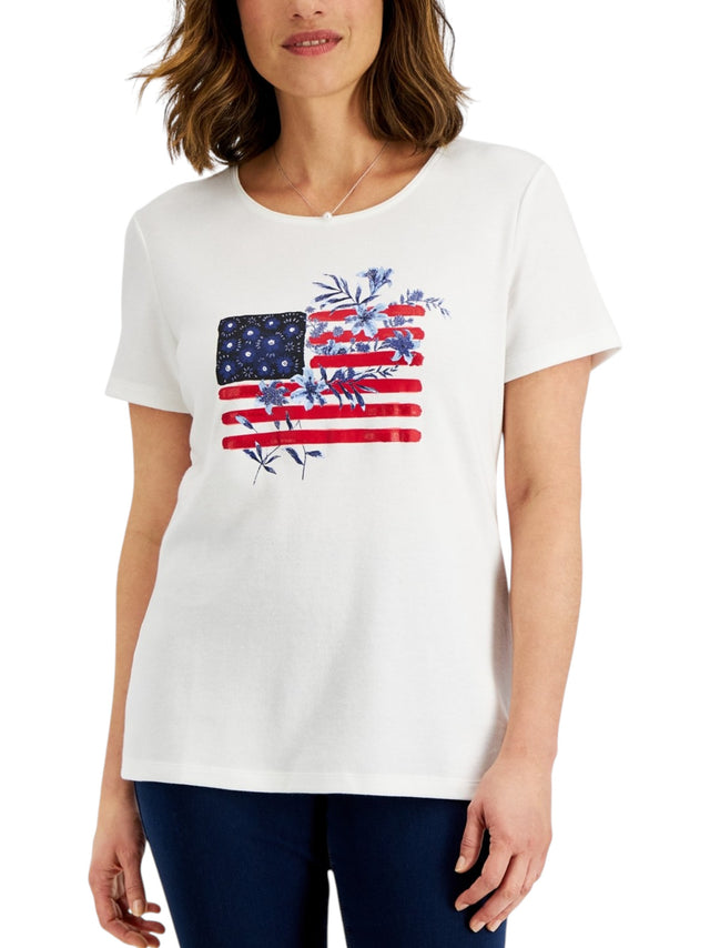 Image for Women's Printed Top,White