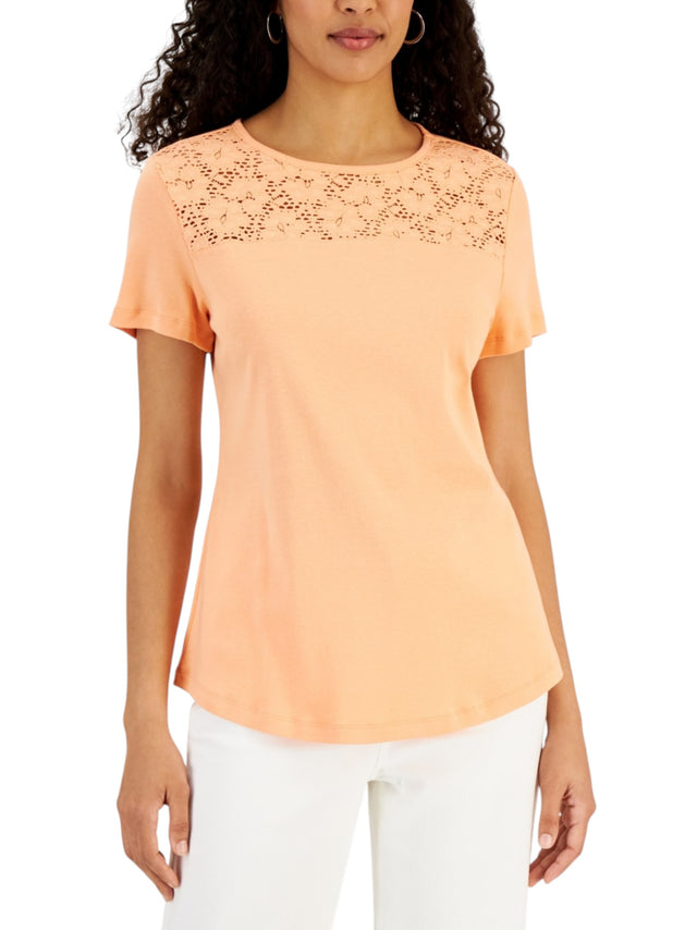 Image for Women's Open Lace Top,Light Orange