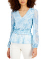 Image for Women's  Printed Sheer Top,Light Blue