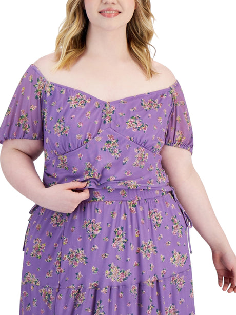 Image for Women's Floral Printed Top,Purple