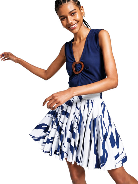Image for Women's Printed Skirt,White/Navy