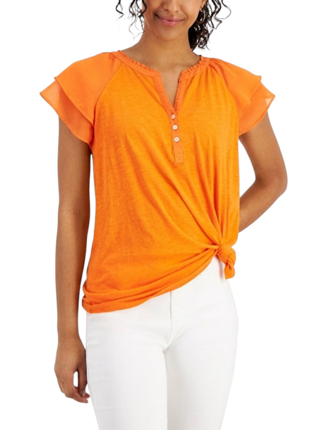 Image for Women's Plain Solid Top,Orange