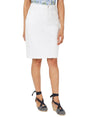 Image for Women's Plain Solid Jeans Skirt,White