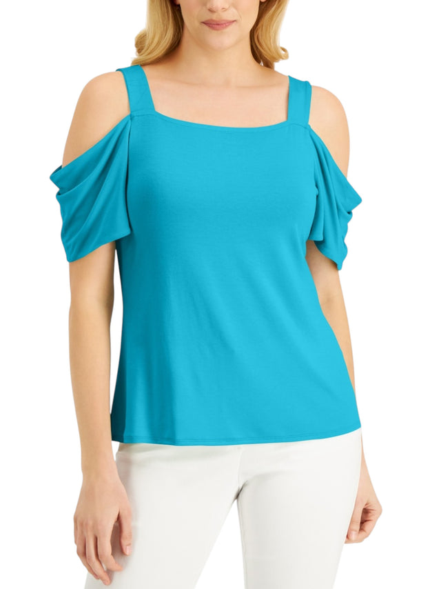 Image for Women's Plain Solid Top,Turquoise