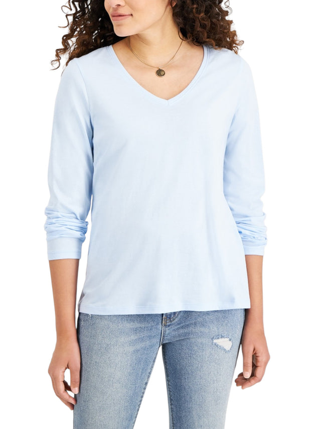 Image for Women's Plain Solid Top,Light Blue