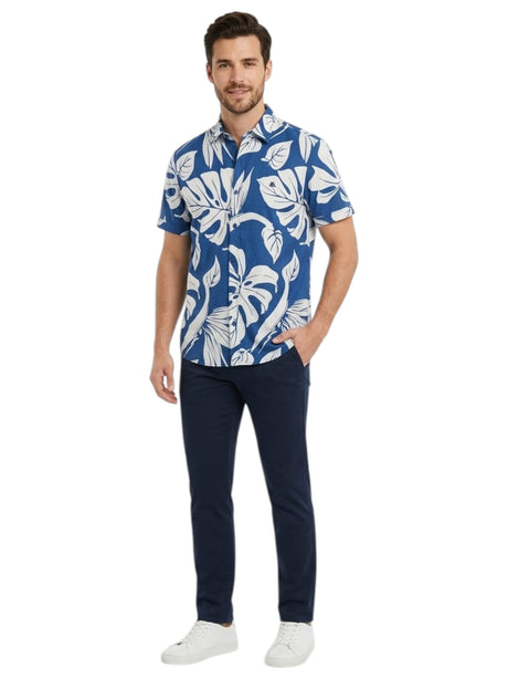 Image for Men's Printed Dress Shirt,Navy