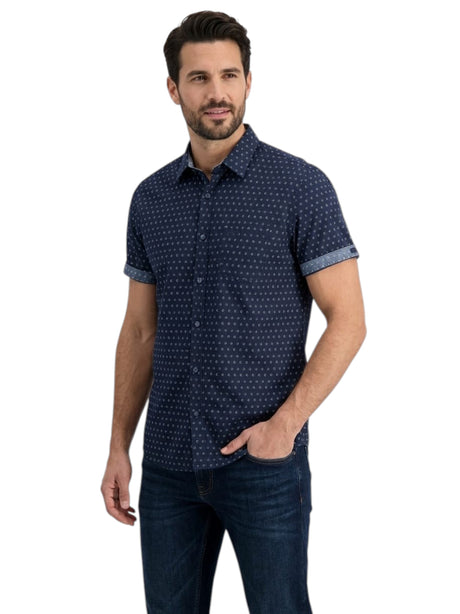 Image for Men's Printed Dress Shirt,Navy