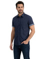 Image for Men's Printed Dress Shirt,Navy