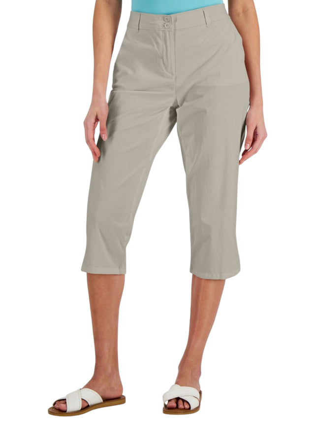 Image for Women's Plain Capri Pant,Stone