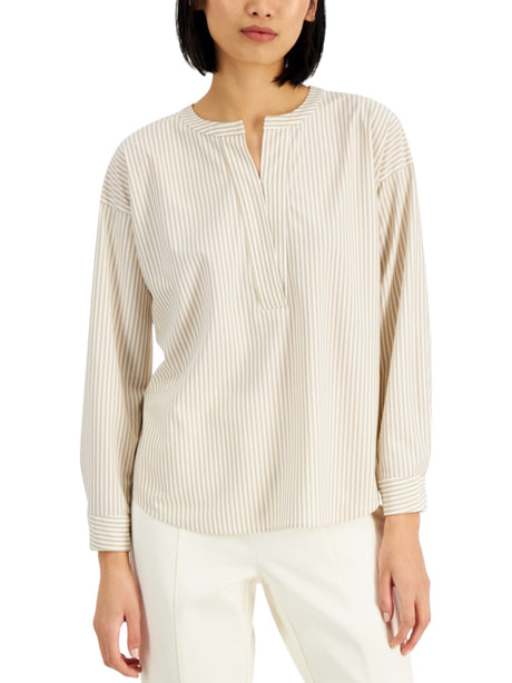 Image for Women's Striped Top,Beige