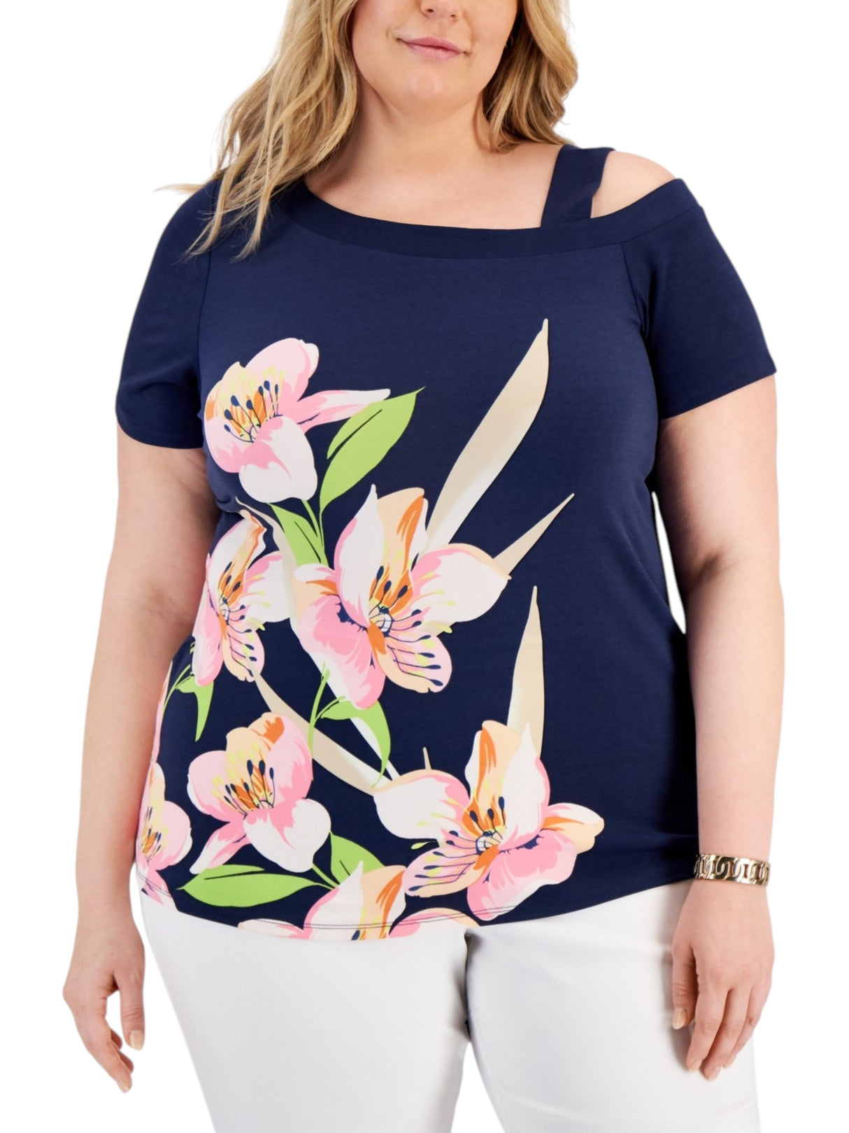 Image for Women's Printed Top,Navy