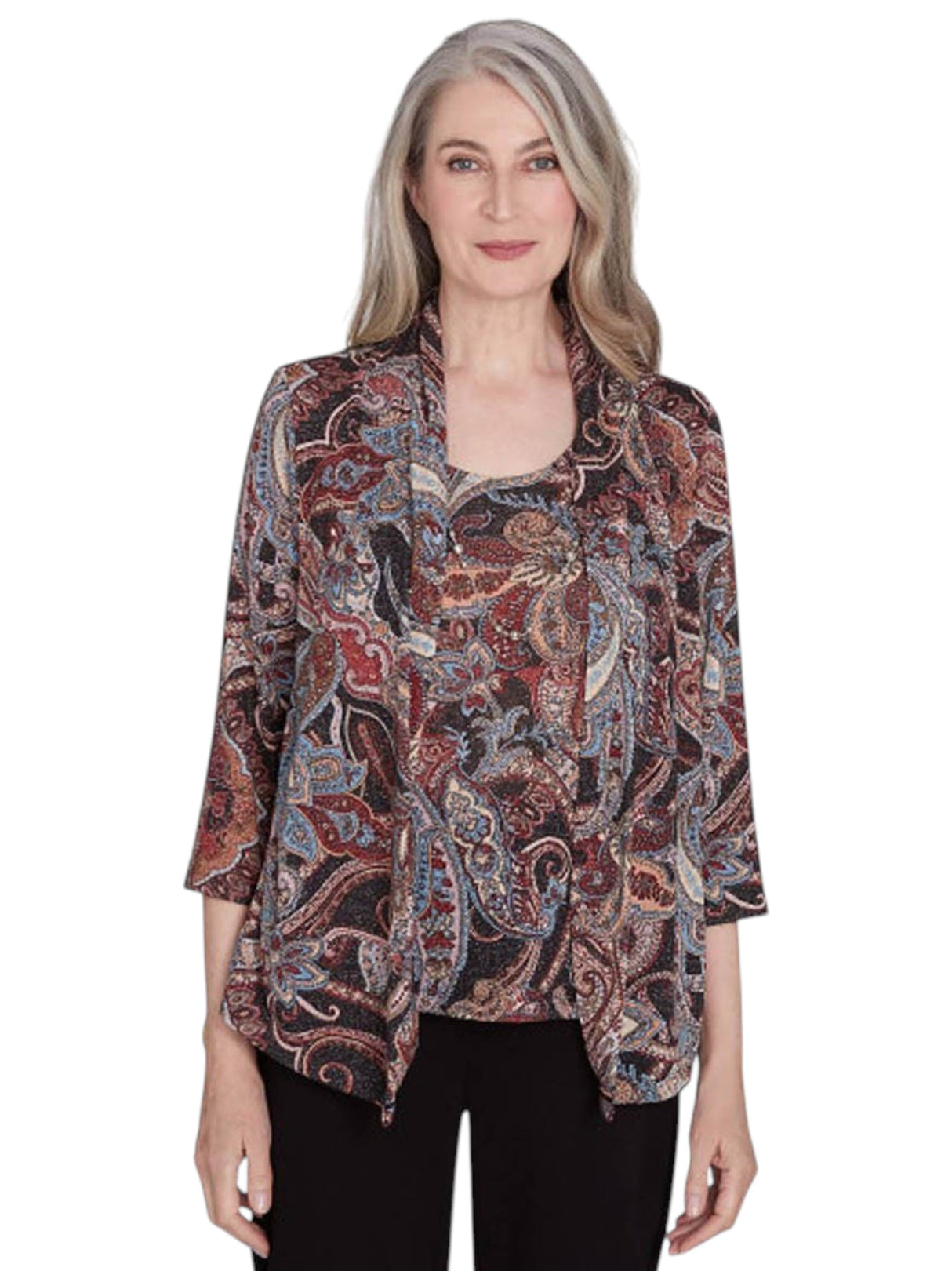 Image for Women's Printed Top&Necklace,Multi