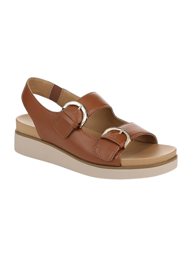 Image for Women's Ribbed Buckles Sandals,Brown
