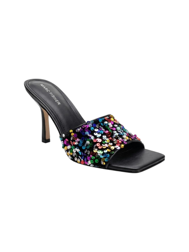 Image for Women's Multi Colored Sequined Heeled Shoes,Black