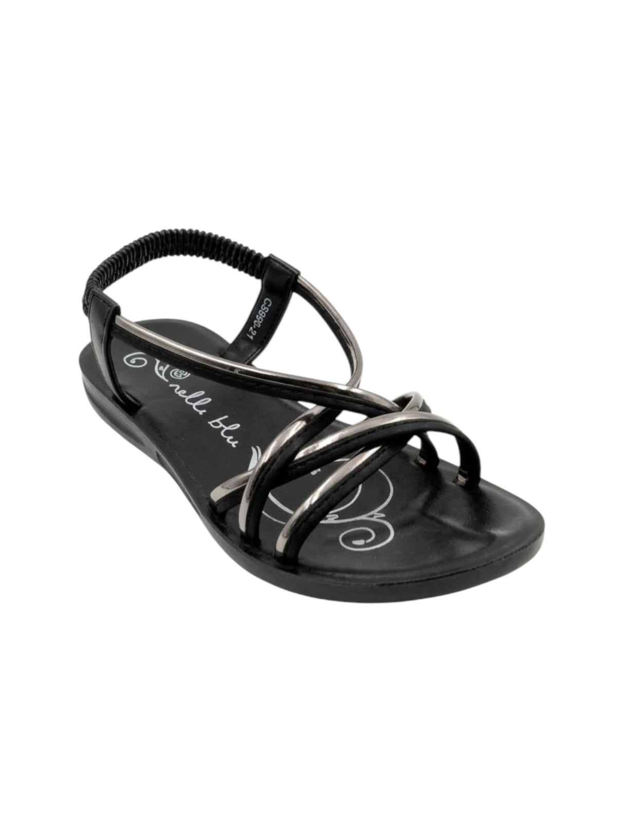 Image for Kids Girl's Ribbed Sandals,Black