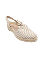 Image for Women's White Stripped Heeled Shoes,Beige