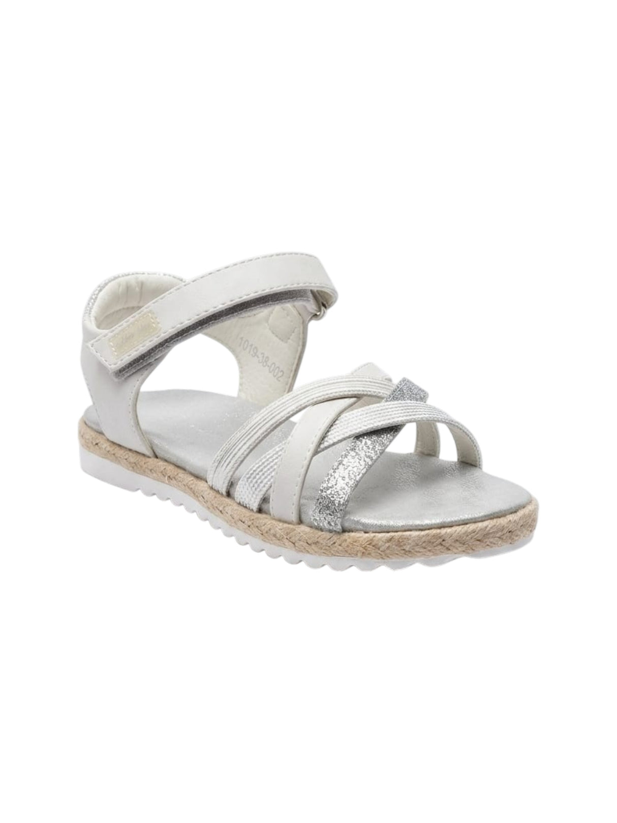 Image for Kids Girl's Ribbed Sandals,Silver