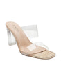 Image for Women's Transparent Ribbed Heeled Shoes,Beige