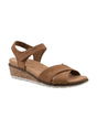 Image for Women's Plain Ribbed Sandals,Dark Beige