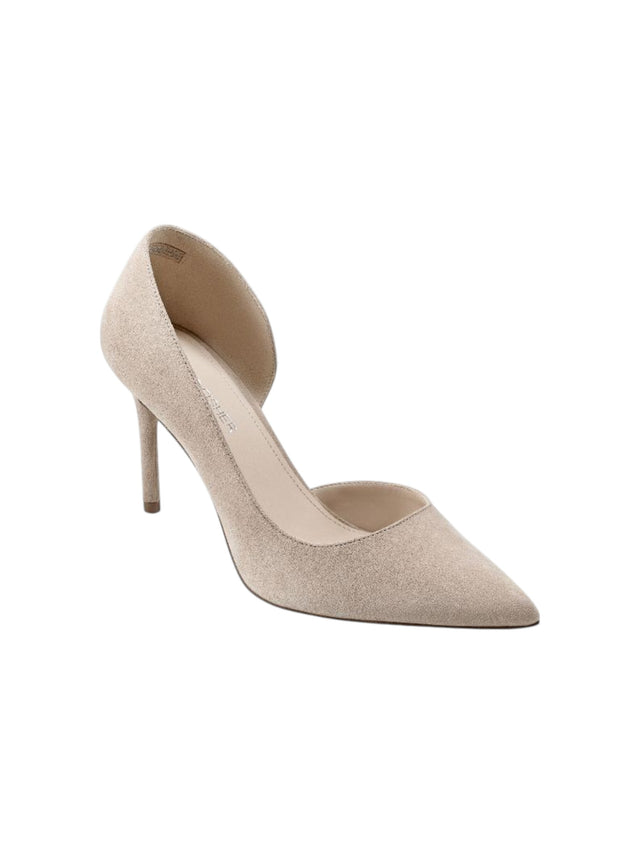 Image for Women's Textured Heeled Shoes,Light Beige