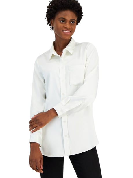Image for Women's Plain Dress Shirt,Off White