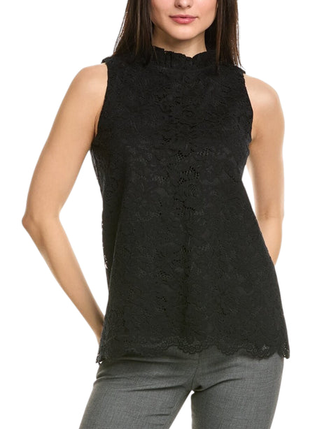 Image for Women's Textured Embroidered Top,Black