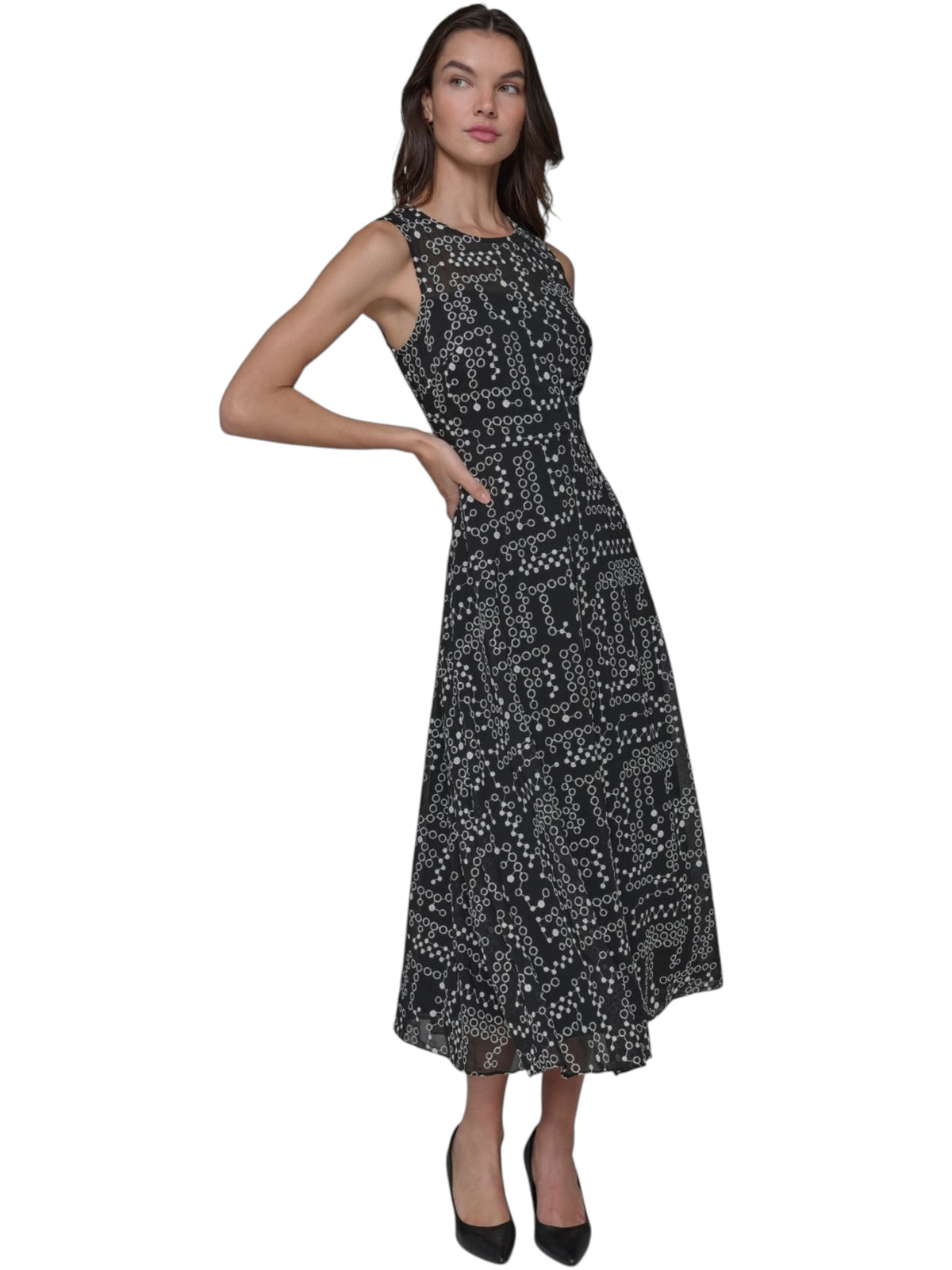 Image for Women's Embroidered Dress,Black