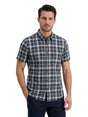Image for Men's Plaid Dress Shirt,Navy