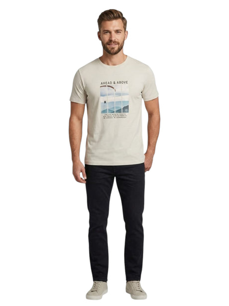 Image for Men's Printed Top,Light Beige