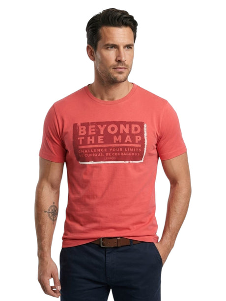 Image for Men's Printed Top,Coral