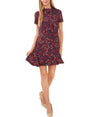 Image for Women's Printed Dress,Burgundy