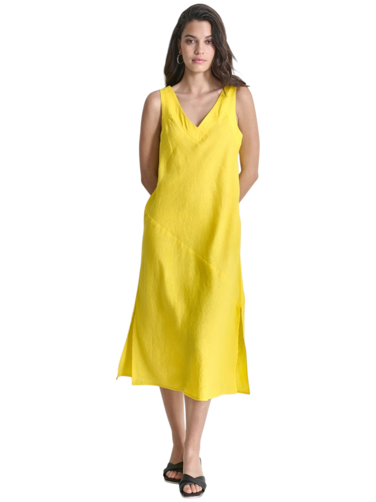 Image for Women's Plain Dress,Yellow