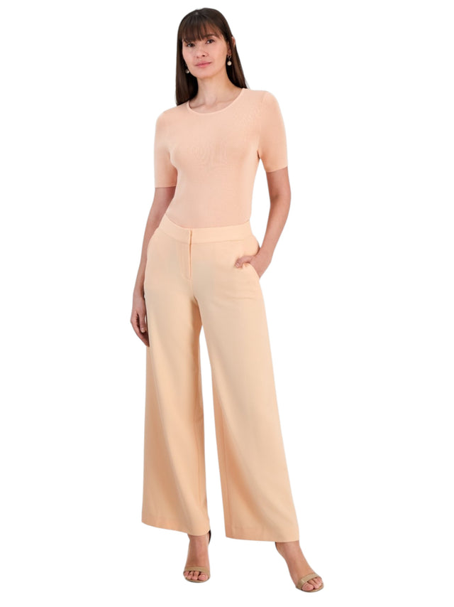 Image for Women's Plain Solid Classic Pant,Light Peach
