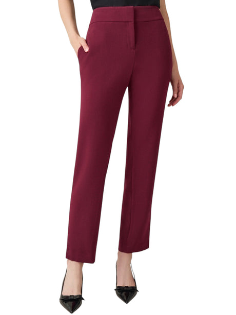 Image for Women's Plain Solid Classic Pant,Burgundy