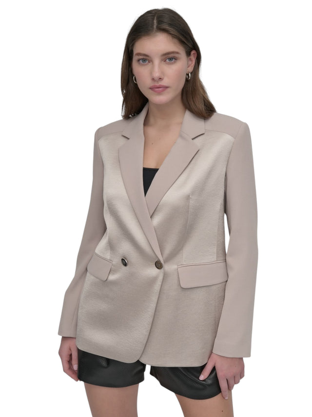 Image for Women's Plain Solid Blazer,khaki