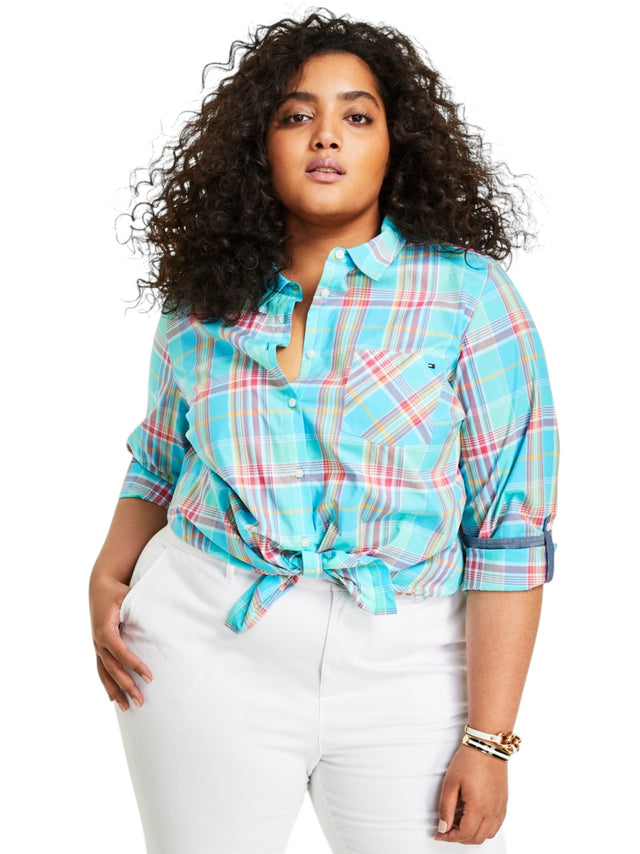 Image for Women's Plaid Chemise,Multi