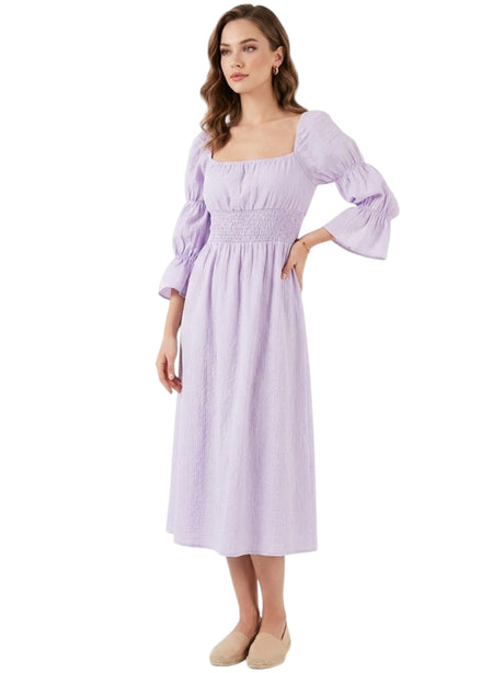 Image for Women's Smocked Dress,Purple