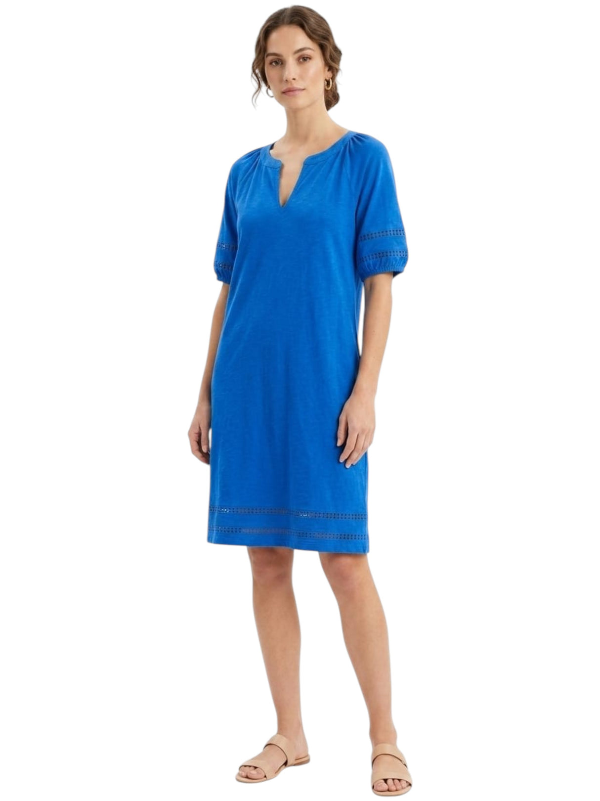 Image for Women's Open Knitted Dress,Indigo Blue