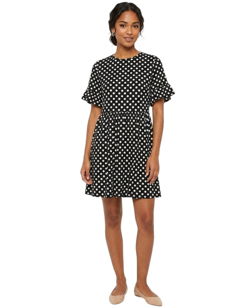 Image for Women's Printed Dress,Black/White